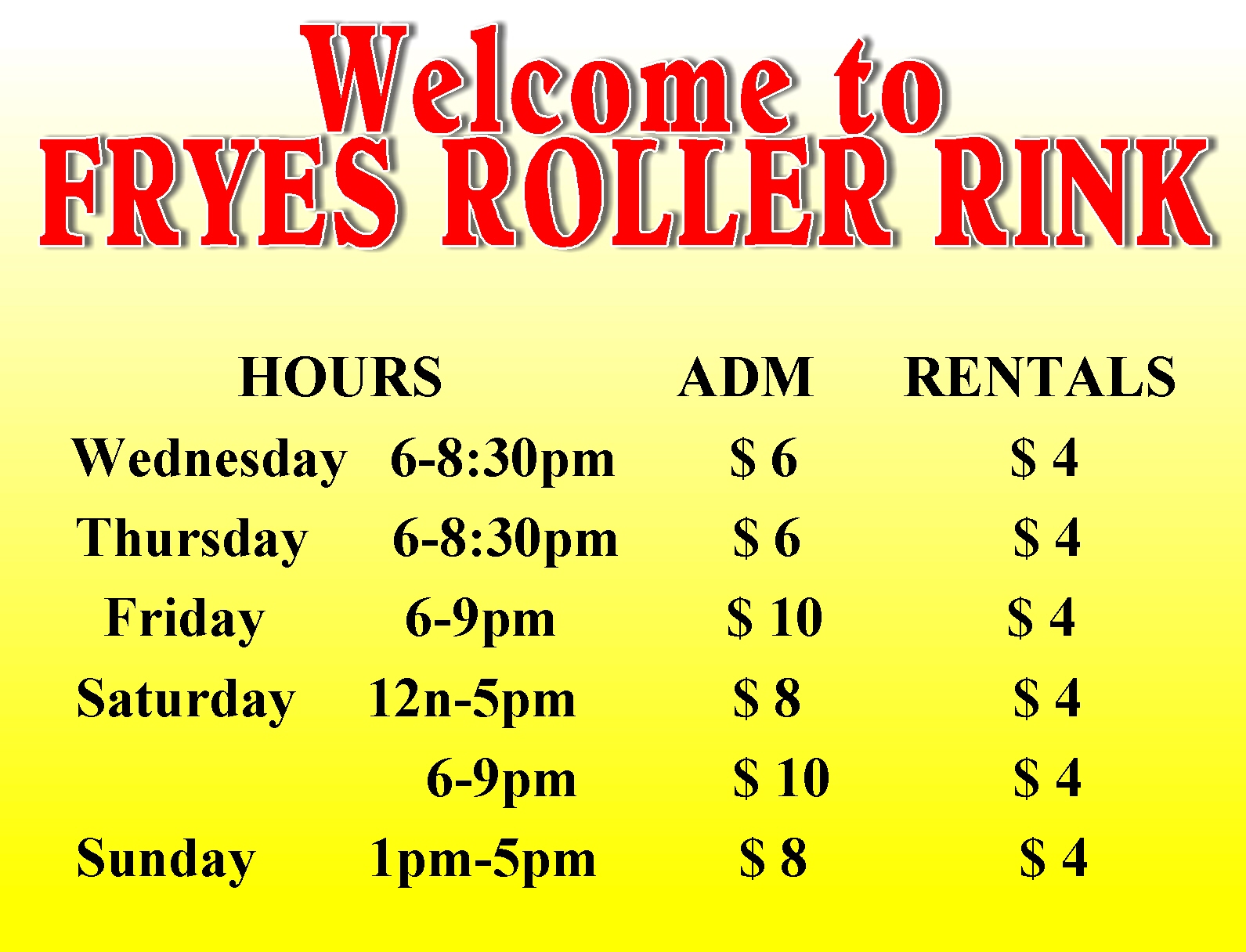 Frye's Roller Rink 704 782 5513 Birthday Parties Roller Skating